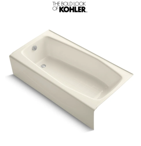 Kohler K-715 Villager Collection 60 Three Wall Alcove Cast Iron Bathtub