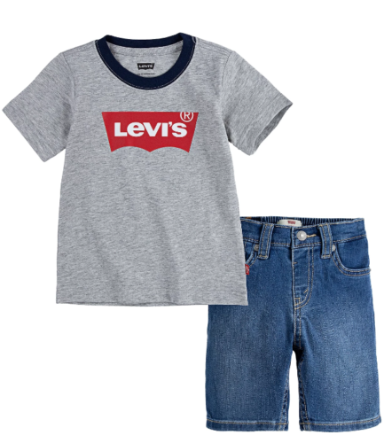 Levis Baby Boys Denim Short Set, Size 24Months