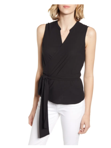 1.State Tie-Waist Wrap Top ,Size Small
