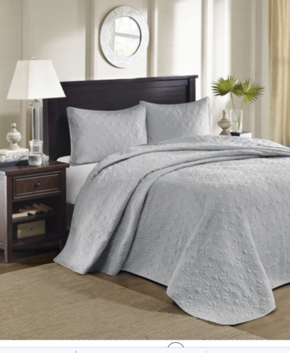 Madison Park Mansfield Antimicrobial Treated 3pc King Size Bedspread Set