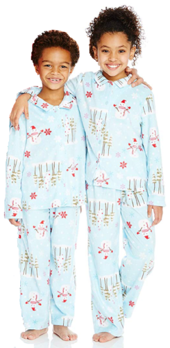 Karen Neuburger Minky Fleece Collared Snowman Pj 2Pc Set, Small 6/7