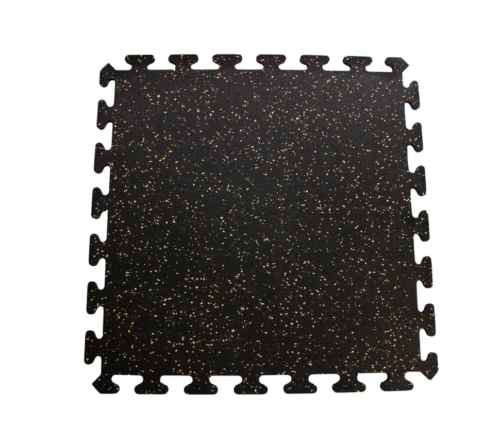 iFlex Black With Blue Speck 24in Recycled Center Floor Tiles, 6 Pack