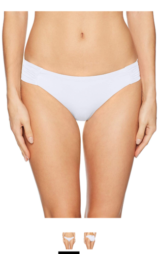 Trina Turk Womens Solid Side Shirred Hipster Bikini Bottom, Size 12