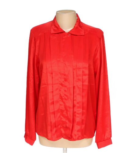 Jeri Marque Americana Girl Womens Button-up Shirt, Size 10/Red