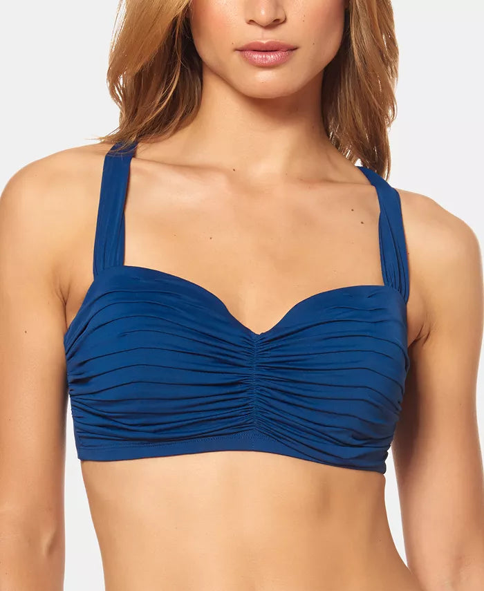 Bleu Rod Beattie Beachy Keen Shirred Bandeau Underwire Bra Bikini Top