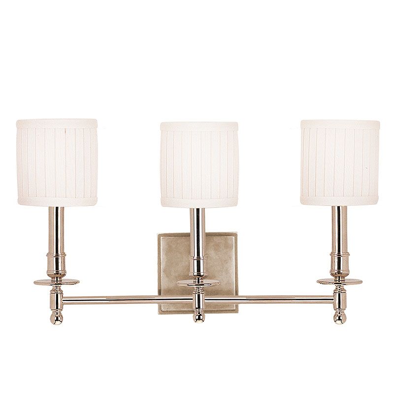 Hudson Valley Palmer 3 Light Wall Sconce, Polished Nickel