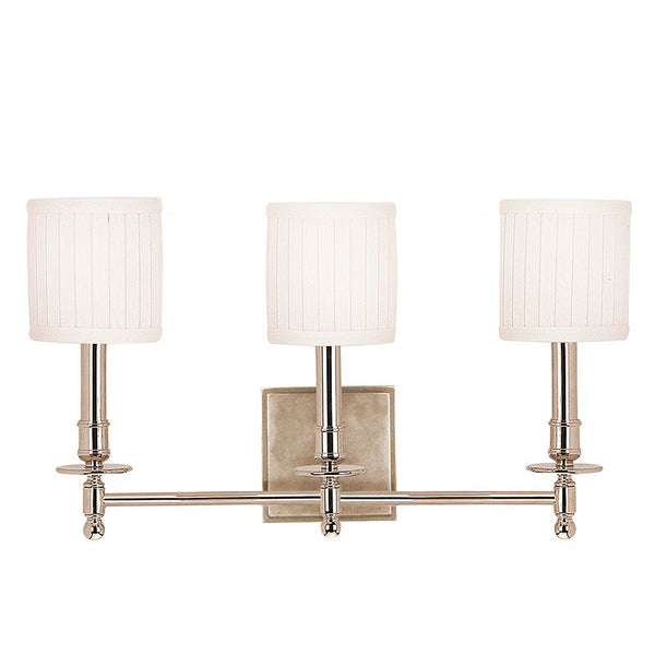 Hudson Valley Palmer 3 Light Wall Sconce, Polished Nickel