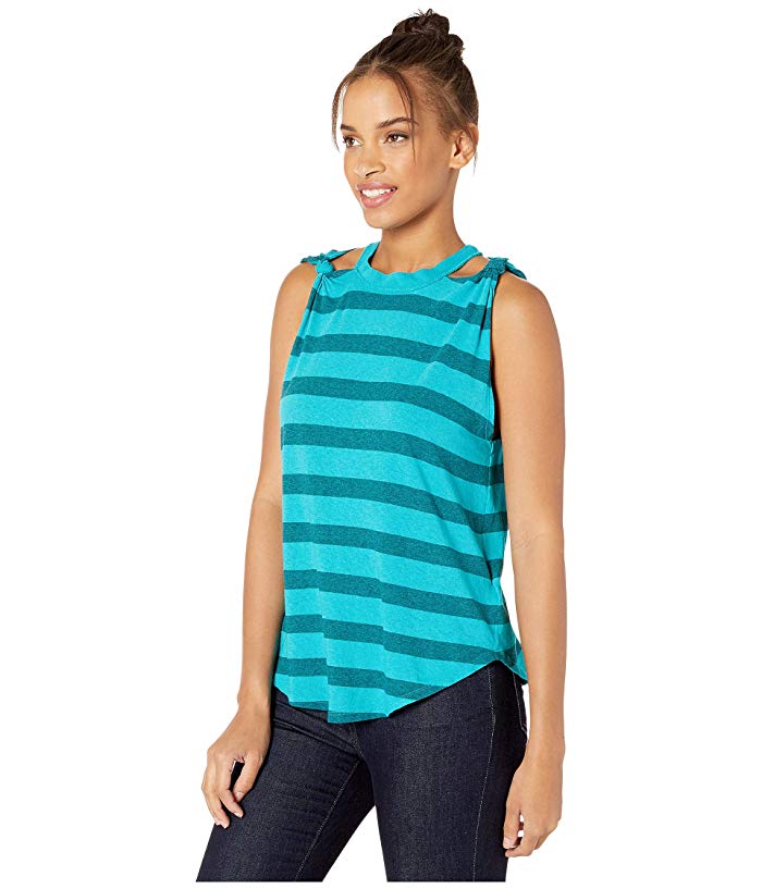 We the Free Womens Striped Twist Tank Top, Medium Jungle Teal