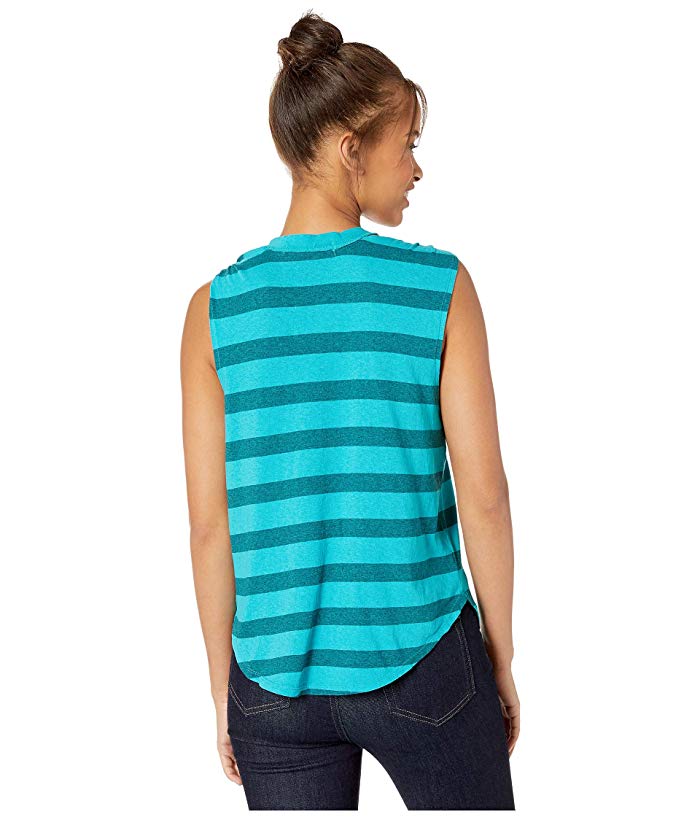 We the Free Womens Striped Twist Tank Top, Medium Jungle Teal