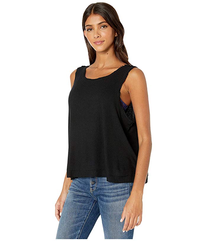 Free People New Love Tank Black, Size Small