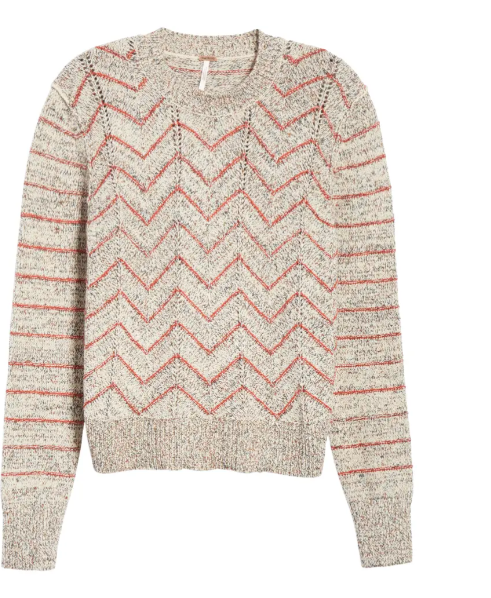 Free People Zig Zag Sweater, Size Medium