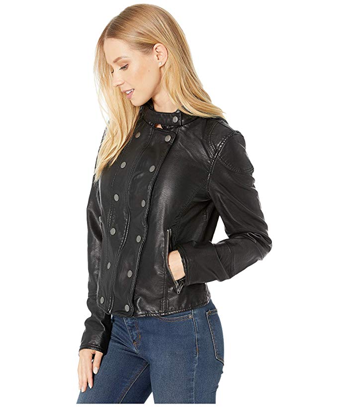 Free People - New Dawn Hooded Faux-Leather Jacket, Size Medium