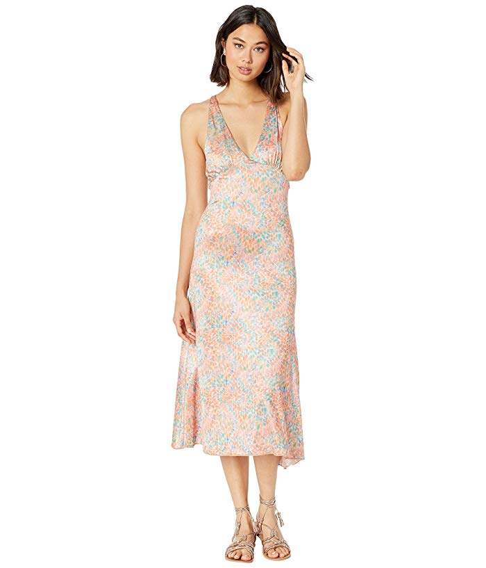 intimately free people slip dress Women's Hadley Maxi Cocoa Brown Satin Size M flowy silhouette Free People NWT Intimately Easy