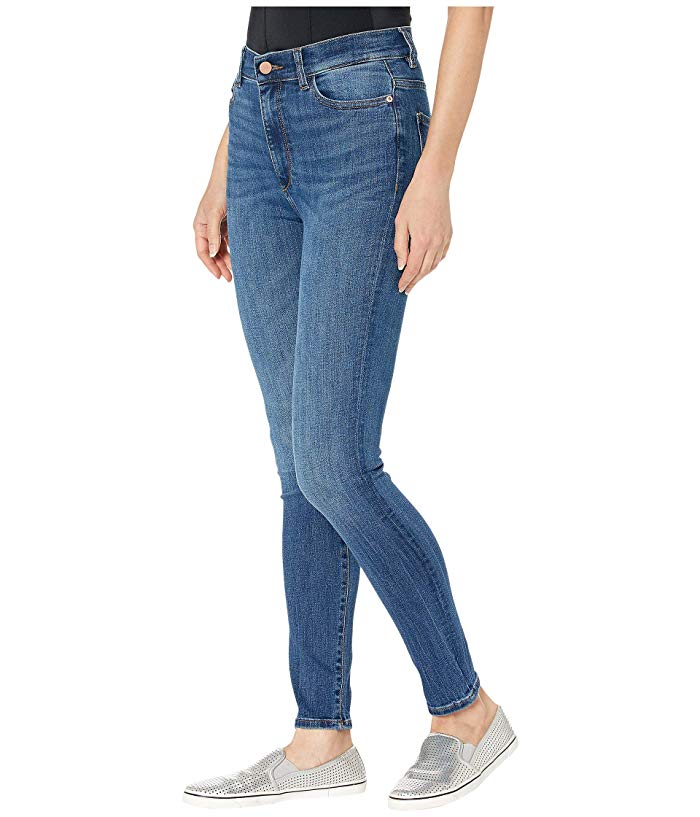 Dl 1961 Womens Blue Zippered Pocketed Skinny Ankle High Waist Jeans 27 Waist