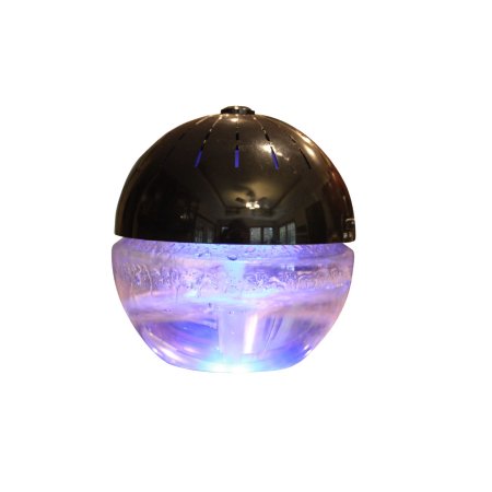 EcoGecko 75606-Black Earth Globe- Glowing Water Air Washer & Revitalizer