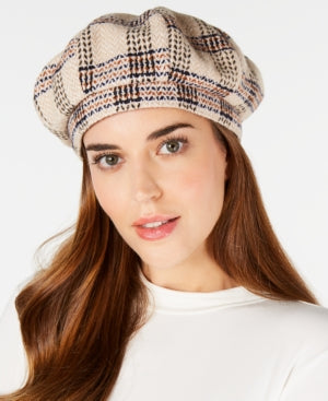 International Concepts Herringbone-Plaid Beret, One Size