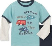 Kids Headquarters Little Boys Little Hero Layered-Look T-Shirt Size 7