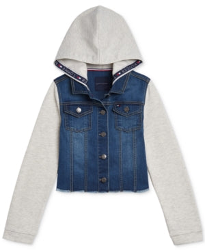 Tommy Hilfiger Toddler Girls Mixed-Media Hooded Jacket , Various Sizes