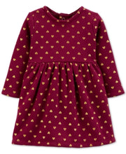 Carter's Baby Dress Maroon Gold Foil Hearts