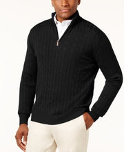 Tasso Elba Mens Piped 1/4 Zip Pullover Sweater