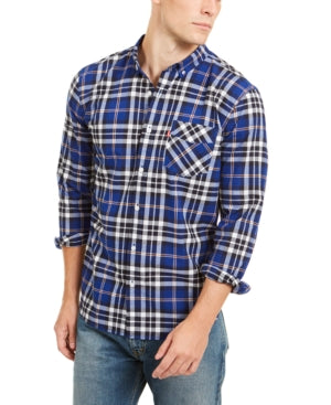 Levis Mens Plaid Button-Down Shirt