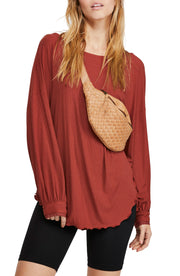 Free People Shimmy Shake Oversized Ribbed Tunic Top, Choose Sz/Color