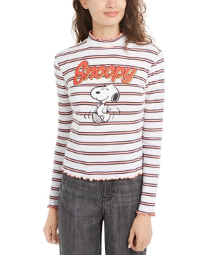 Love Tribe Peanuts Juniors Snoopy Mock-Neck Top, Size Small