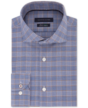 Tommy Hilfiger Mens Slim-Fit Non-Iron THFlex Supima Dress Shirt