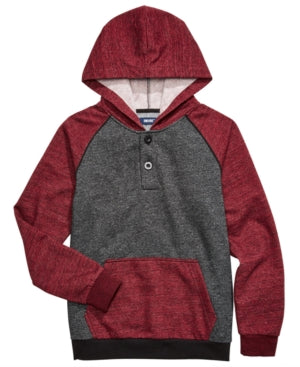 Univibe Big Boys Colorblocked Henley Hoodie