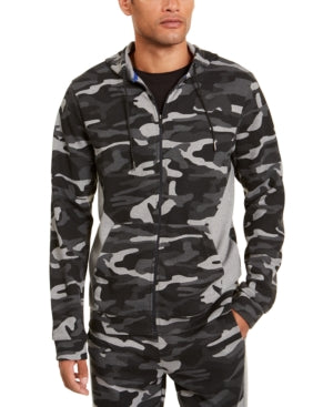 ID Ideology Mens Colorblocked Camo Full-Zip Hoodie