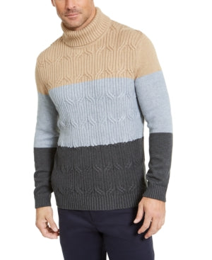 Tasso Elba Mens Colorblocked Knit Sweater