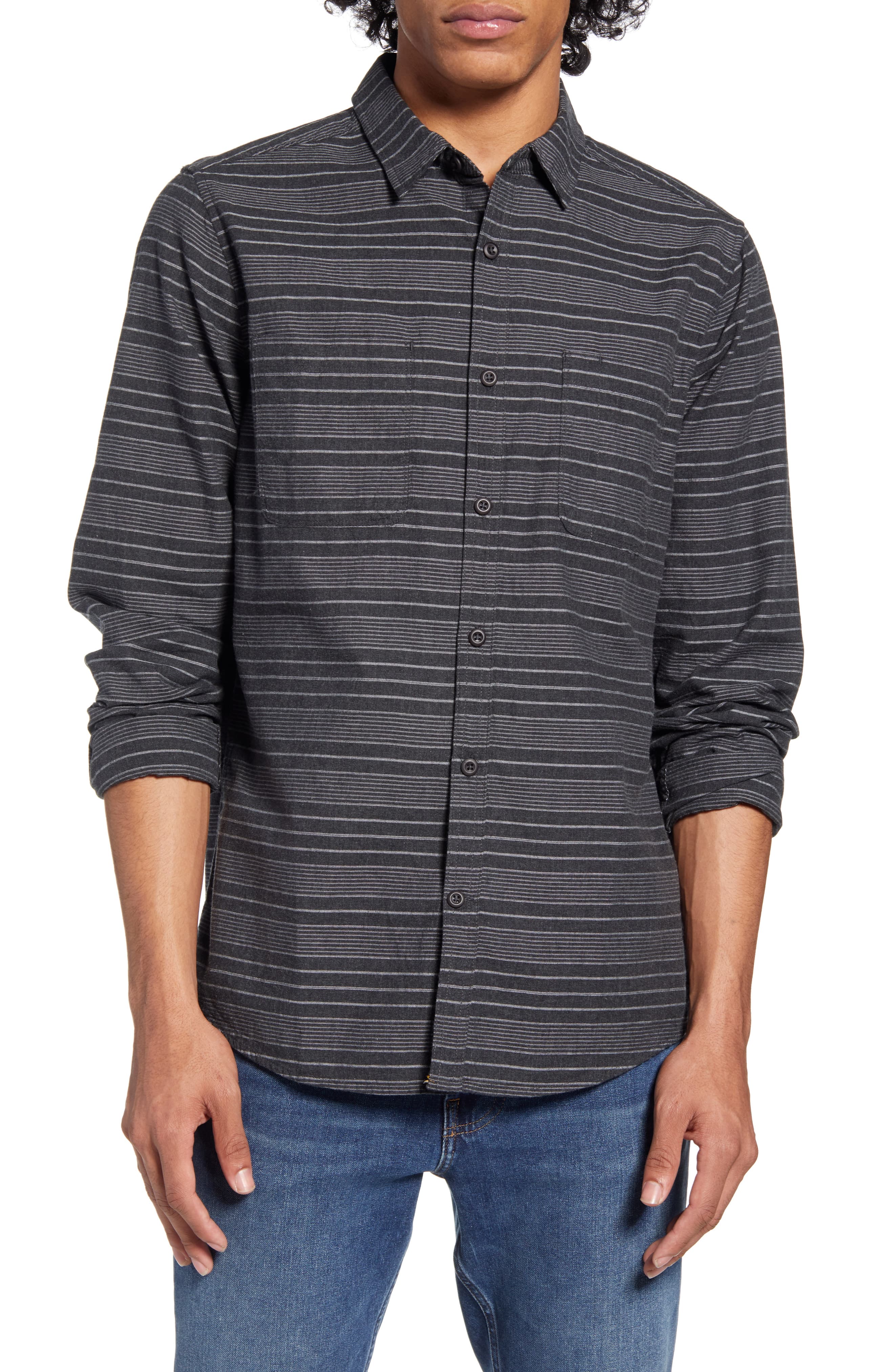 Hurley Mens Armstrong Stretch Classic-Fit Yarn-Dyed Stripe Shirt