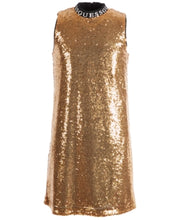 Guess Girls  Rochie Full sequins Slip dress, Gold Size 14