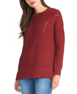 Rachel Roy Womens Frayed Long Sleeve Jewel Neck Sweater , Choose Sz/Color