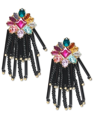 Inc Gold-Tone Stone and Bead Chandelier Earrings