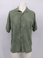 PopScreen Men's Island Shores Short Sleeve Button Front Shirt, Size Medium