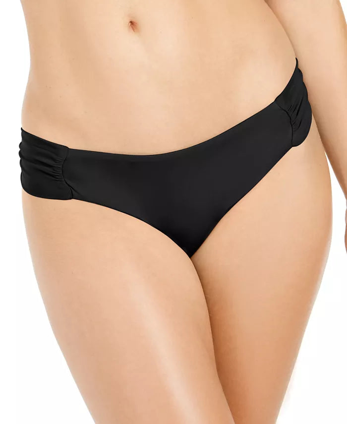 Bar III Sunset Solids Side-Shirred Hipster Bikini Bottoms