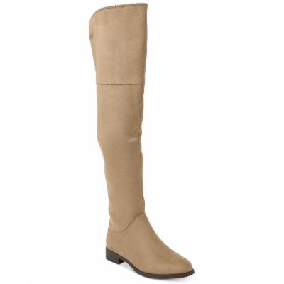 Xoxo Womens Tristen Suede Almond Toe Knee High Fashion Boots,11M LIGHT TAUPE