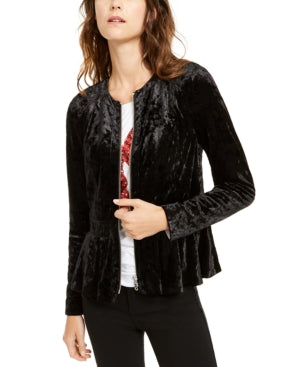 International Concepts Velvet Peplum Jacket, Size Medium