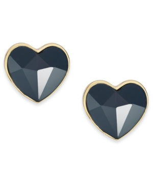 Inc Gold-Tone Faceted Heart Stud Earrings