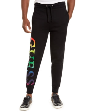 Guess Mens Arthur Ombre Rainbow Logo Joggers, Size XXL