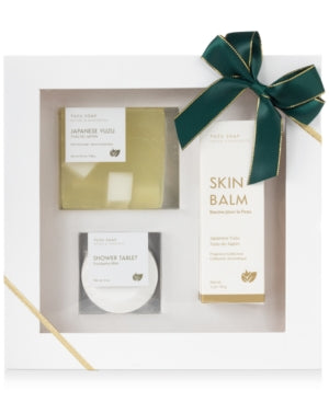 Japanese Yuzu Natural Soap Bar Skin Balm Shower Tablet Bath and Body Gift Set 3-