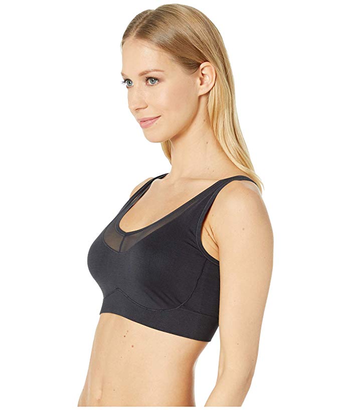 Yummie Salma Seamless with Mesh Unlined Bralette Womens Size 34 X 16 Color  Black 