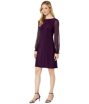 LAUREN Ralph Lauren Jersey Georgette-Sleeve Dress, Size 18