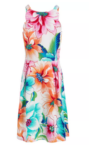 Monteau Big Girls Embellished Floral-Print Dress