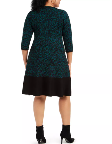 Taylor Animal-Print Sweater Dress, Choose Sz/Color