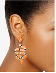 Inc International Concepts Orange Snake Drop Earrings