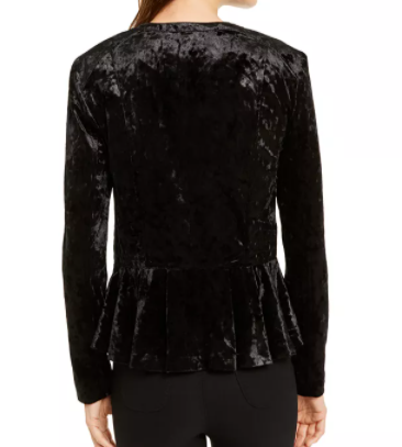 International Concepts Velvet Peplum Jacket, Size Medium