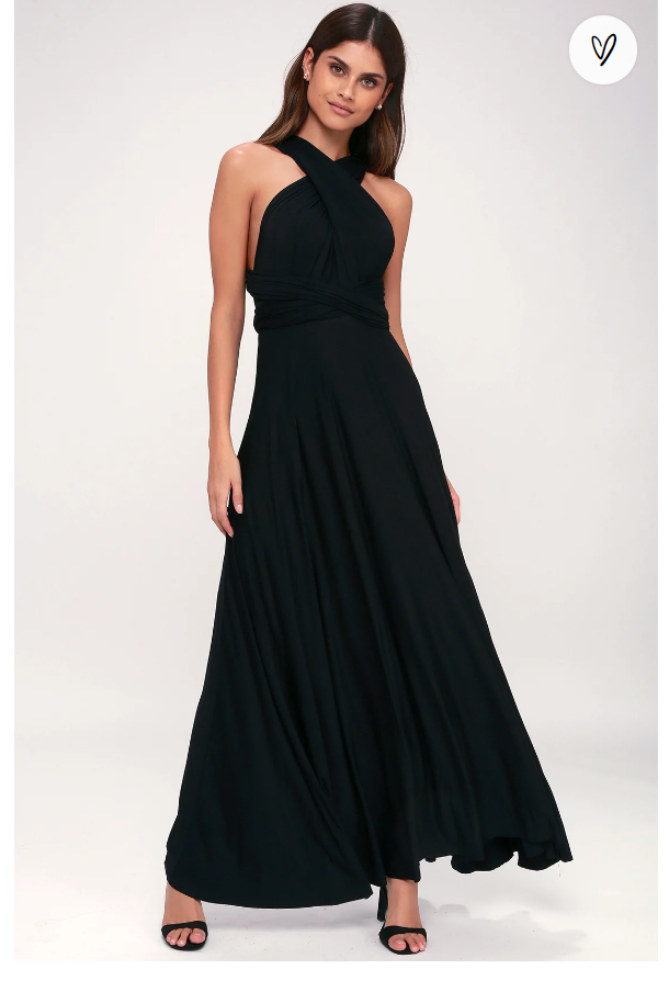 Lulus Tricks of the Trade Black Maxi Dress, Black, Size Medium