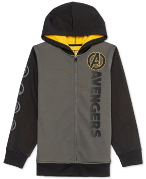 Marvel Big Boys Avengers Hero Symbols Colorblocked Hoodie, Size Medium